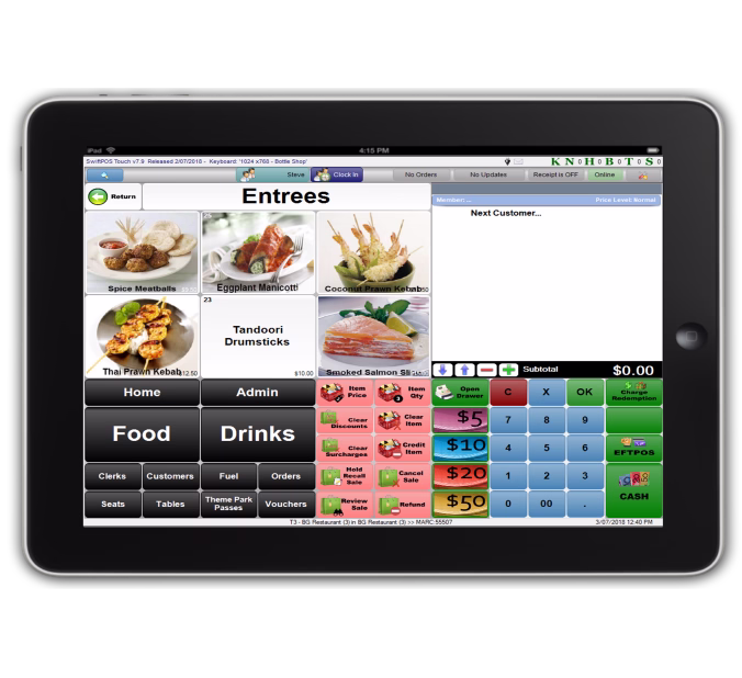 portable card machine for processing payments